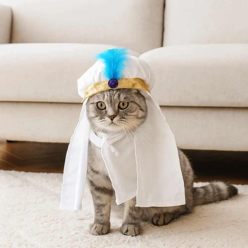 

Saudi Arabia Pet Hat Cat Dog Dress Up Headscarf Sunhat Cap Funny Pet Headwear Party Cosplay Costume Pet Accessories
