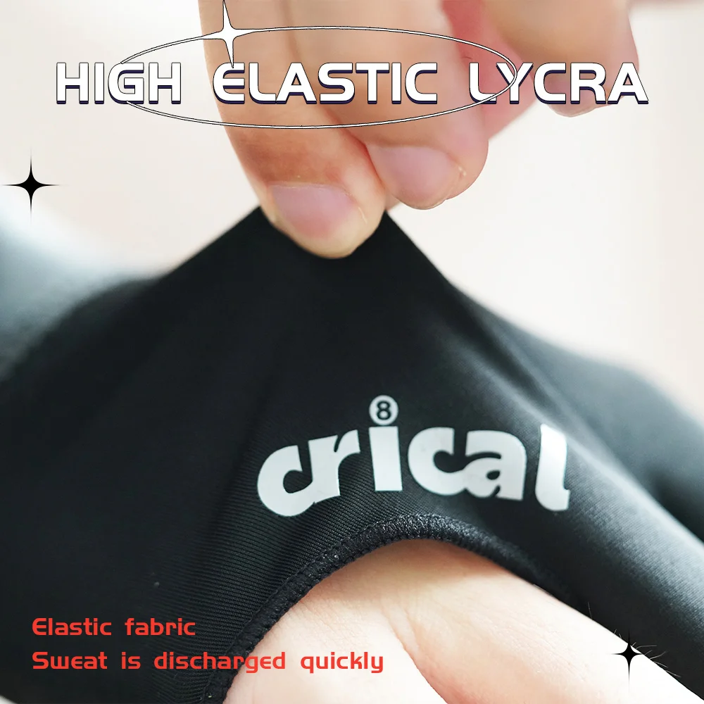 CRICAL-Luvas de lycra para bilhar, 3 dedos, snooker confortável, acessórios para mão direita e esquerda