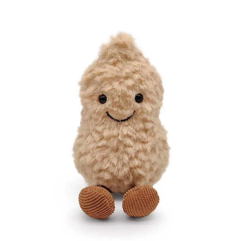 Original bonito amendoim brinquedos de pelúcia recheado macio amendoim plushies chaveiro pequeno pingente saco chave decoração crianças brinquedos presente do miúdo