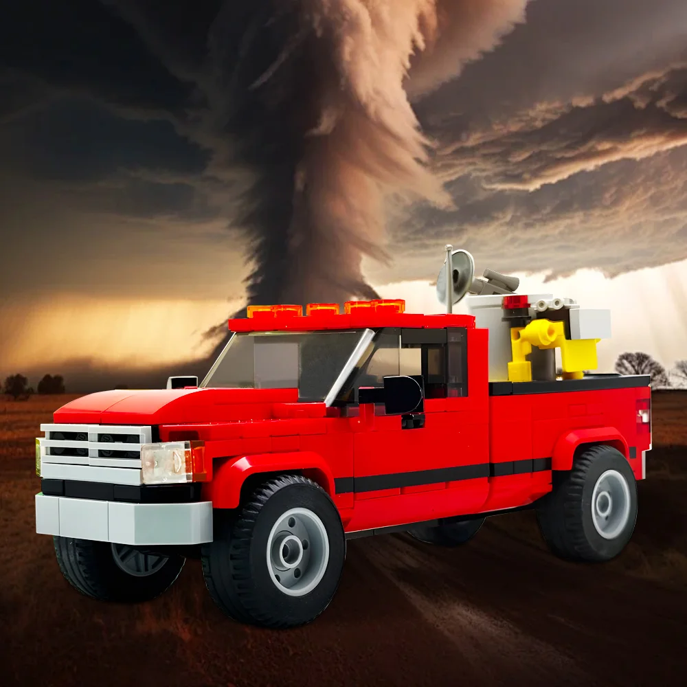 

MOC Twister Movie Truck Model Building Blocks City Car Bob & Weave Ram from Twister Red Pickup Truck Brick Toy Adult Gift