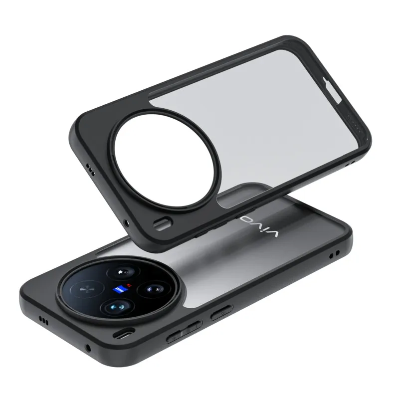 حافظة لهاتف Vivo X300 لهاتف Vivo X300 حافظة لهاتف فين من البولي يوريثان حافظة بسيطة سوداء غير لامعة حافظة هاتف مضادة للبصمة لهاتف Vivo X300