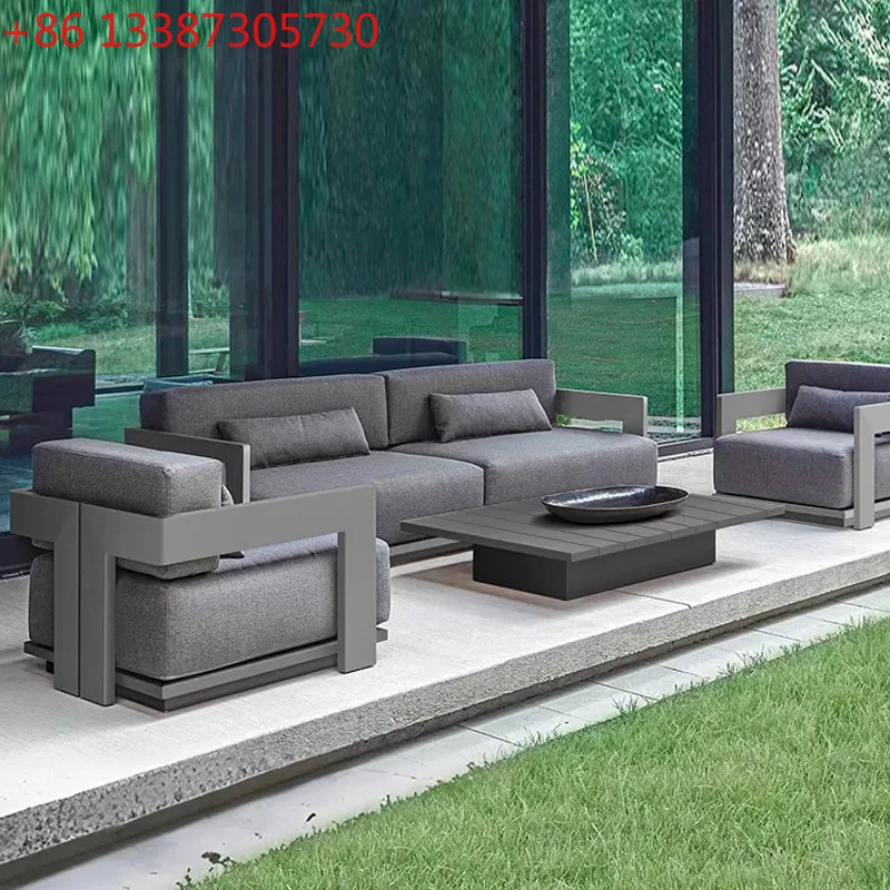 

Уличный диван из алюминиевого сплава для двора, виллы, сада, ландшафтного дизайна, всепогодный, водонепроницаемый, с защитой от солнца.