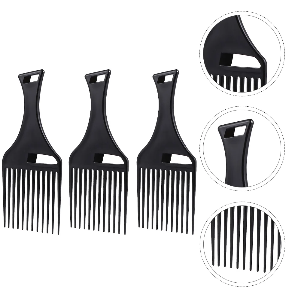 

3 Pcs Hollow Fork Comb Hair Pick Curly Afro Clips Pp Plastic Braid Miss Hairbrush