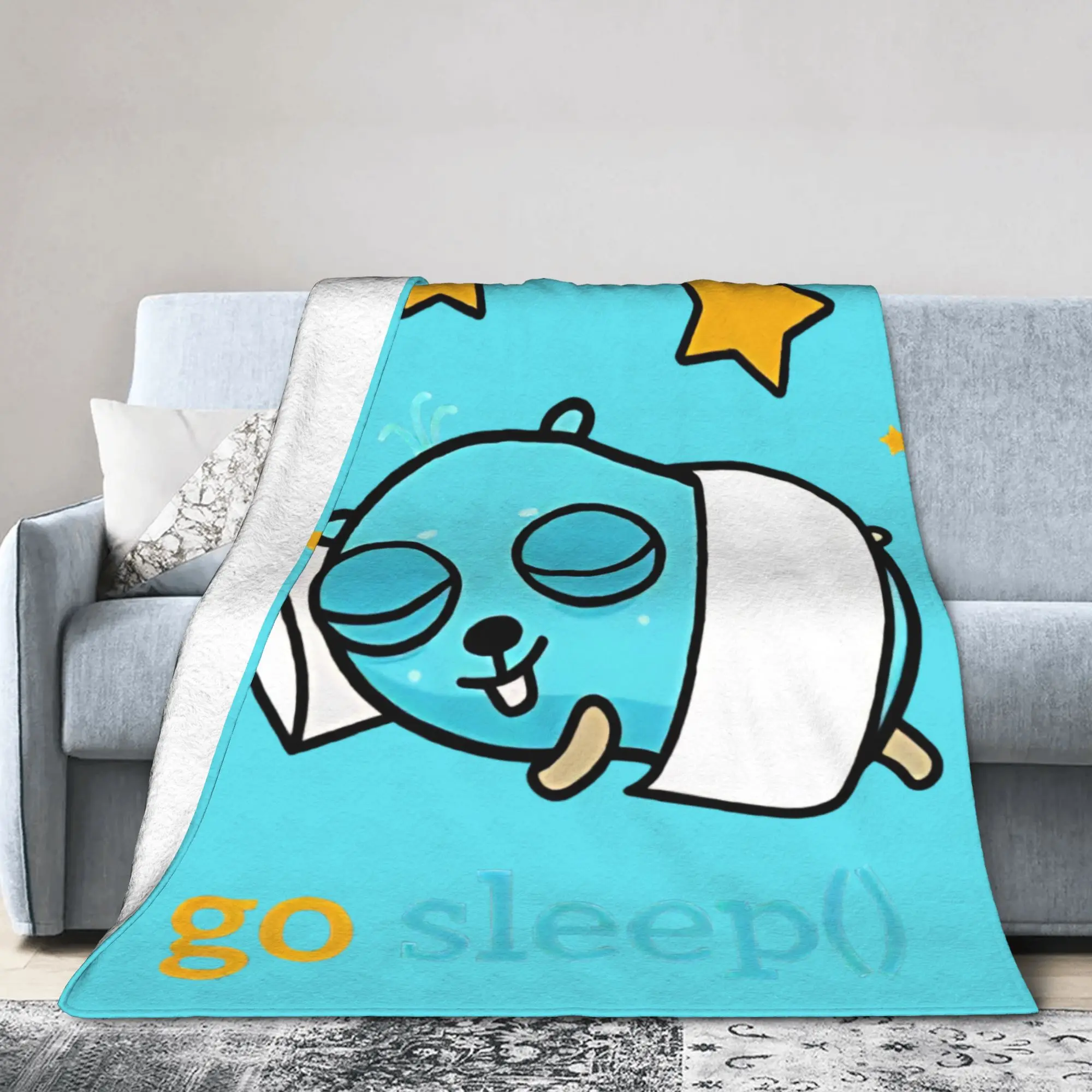 Comfort golang gopher sleep  Blanket Accessories Home Decorative  Throw Blankets Lightweight Thin Fleece for Office