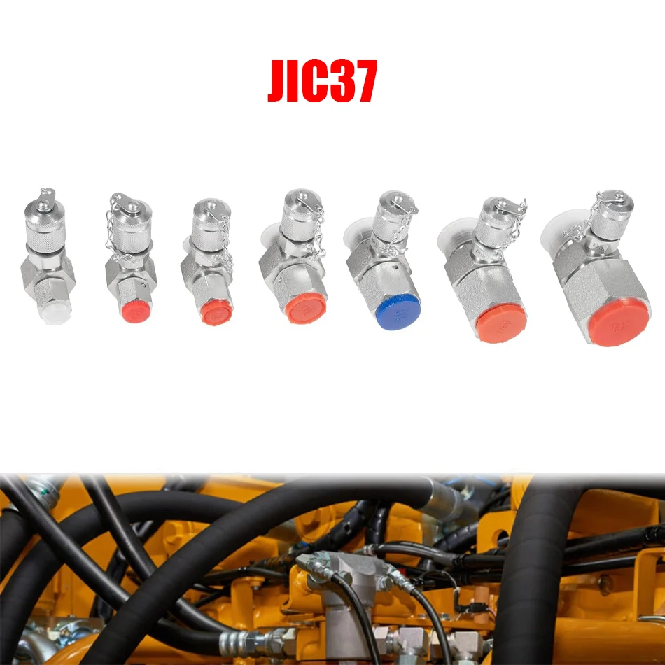 JIC37 Hydraulic Swivel Run Tees Hydraulic Tee Connector, Tester Tee Coupling Set for Excavator Construction Machinery Hydraulic