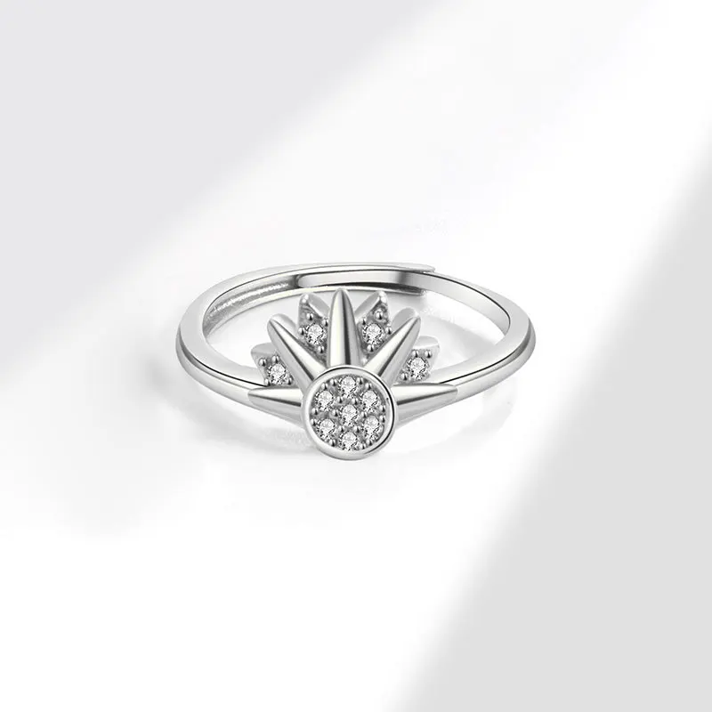 2026 Fashion Daily Wear Jewelry Stackable Rings Sparkling Moon Sun Adjustable Ring for Women Men Engagement Jewelry Gift