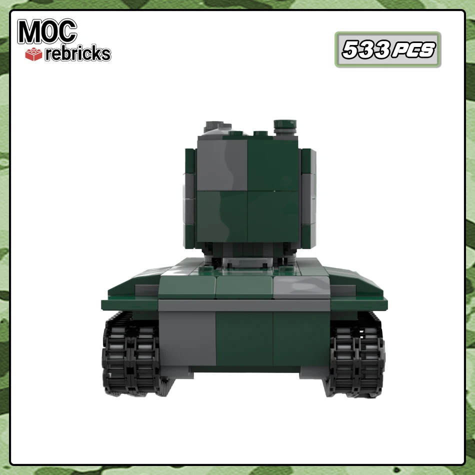 WW II บล็อกตัวต่อโมเดล KV-2รถถังหนัก, MOC-137385ทหารชุดของเล่นอิฐสร้างสรรค์