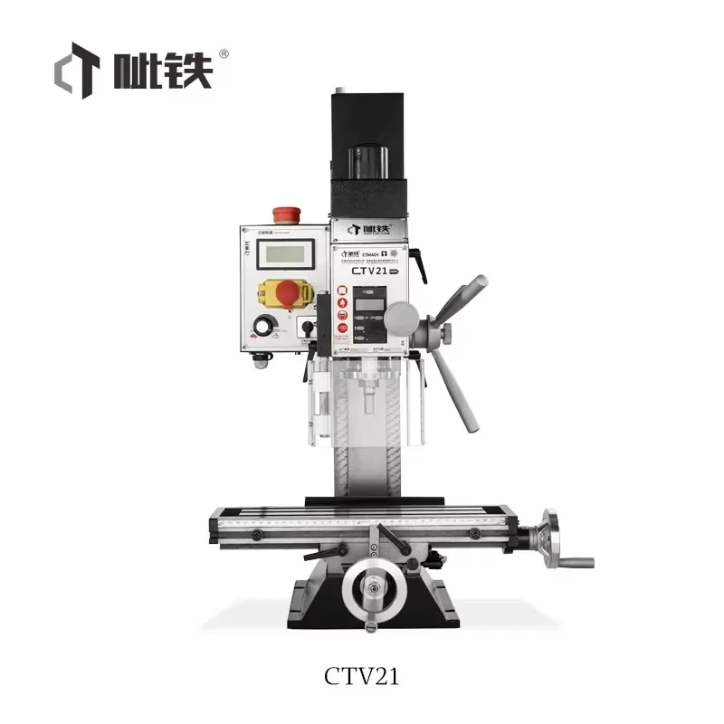 2026 Vertical Bench Mill Drill Lathe Machine Manual Mills CTV21 for Metal Working