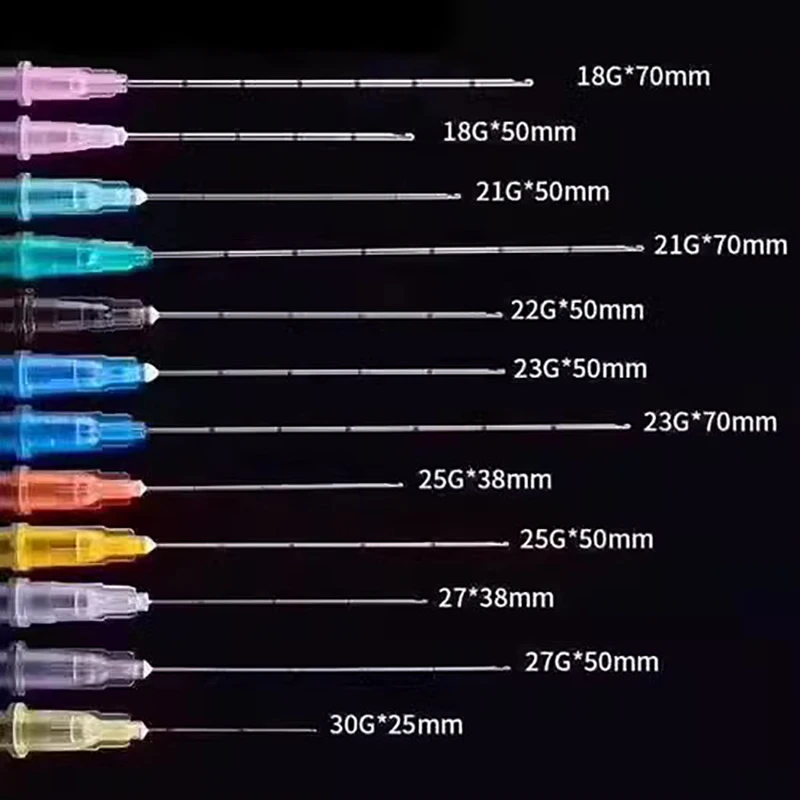 Disposable Blunt-tip Cannula 18G 21G 23G 25G 27G 18G 30G 25mm/38mm/50mm/70mm Blunt Needles Cannula Syringe Fine Micro Cannula