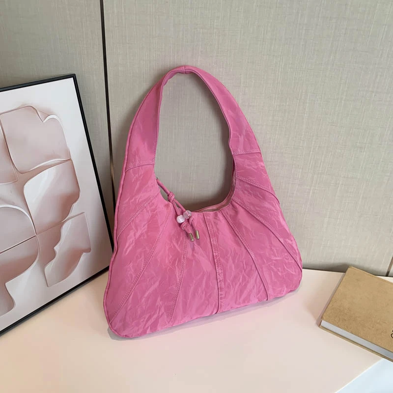 Bolsos de hombro de PU con patrón oscuro para mujer, bolsos de axila de alta calidad con cremallera de gran capacidad, Tote versátil informal, 2024