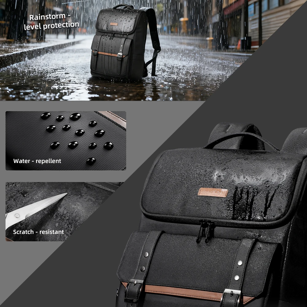 Heroic Knight Business Men's Backpack Stylish 17.3 Inch Laptop Backpack For Work Waterproof Man Schoolbag Weekend Travel Daypack