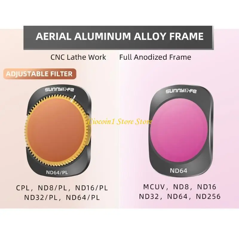 A3PC Achieve Professional Results with Polarizing Filter for Pocket3 Camera Lens ND64