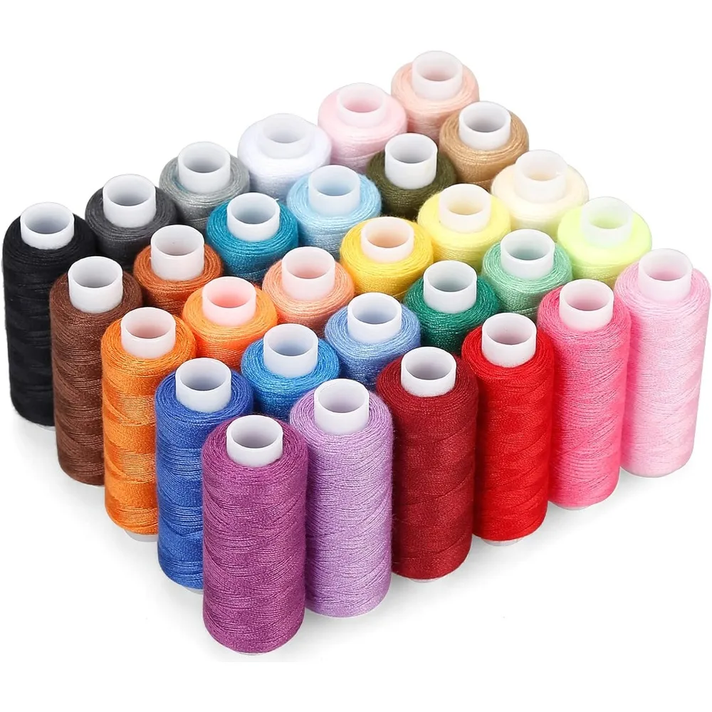

30-Color Polyester Sewing Thread Kit – 250 Yards per Spool for Hand Sewing & Embroidery