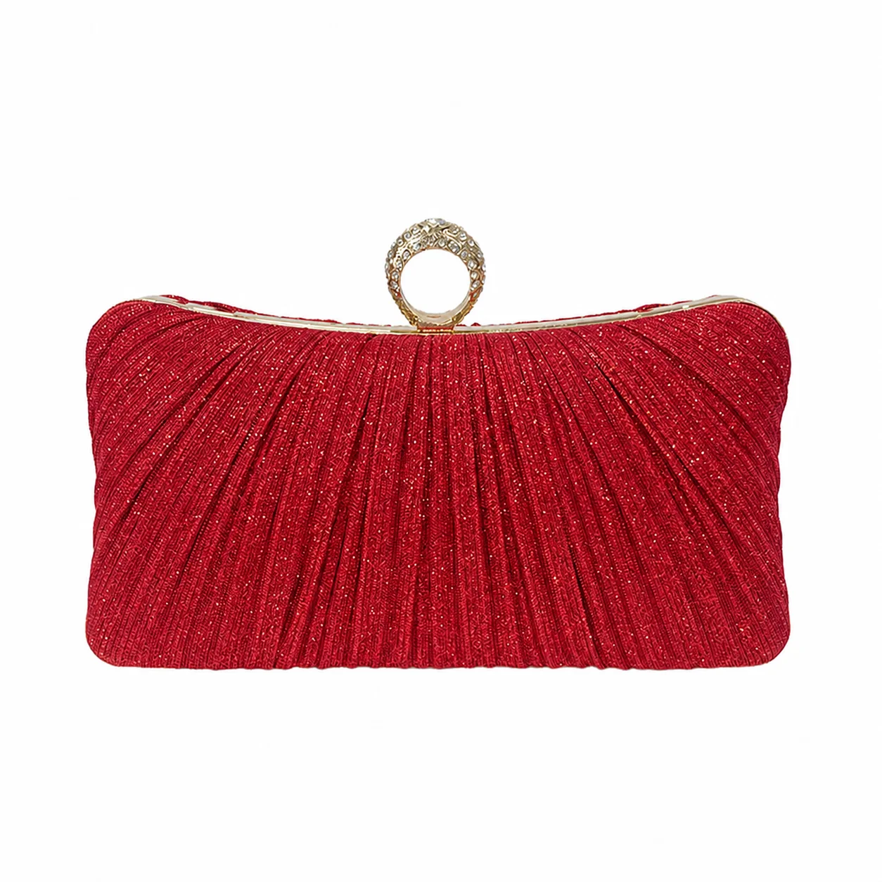 Convertible Formal Bag Pleated Crossbody Evening Bag Pleated Evening Clutch Bag Elegant Glitter Handbag For Weddings Formal