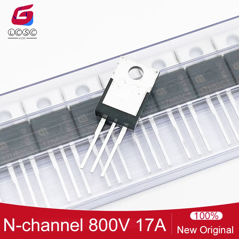 10Pcs/Lot Original 17N80C3 MOSFET N-CH 800V 17A TO220-3 Power Transistor SPP17N80C3 MOS Field Effect Tube