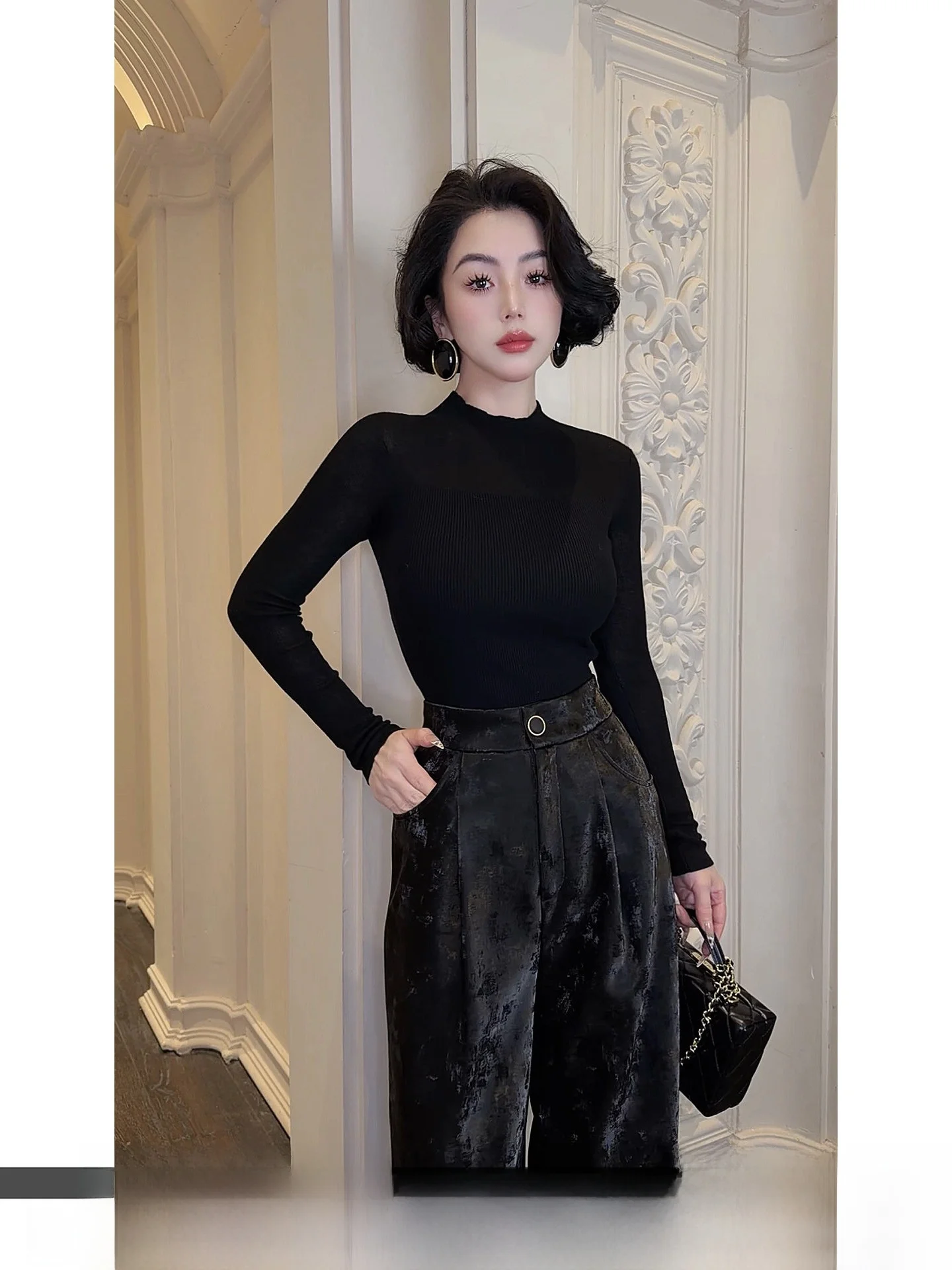 

Теплый шерстяной базовый свитер для женщин, облегающий, вязаный, с надписью Berlin, новинка 2025 года, стильный дизайн