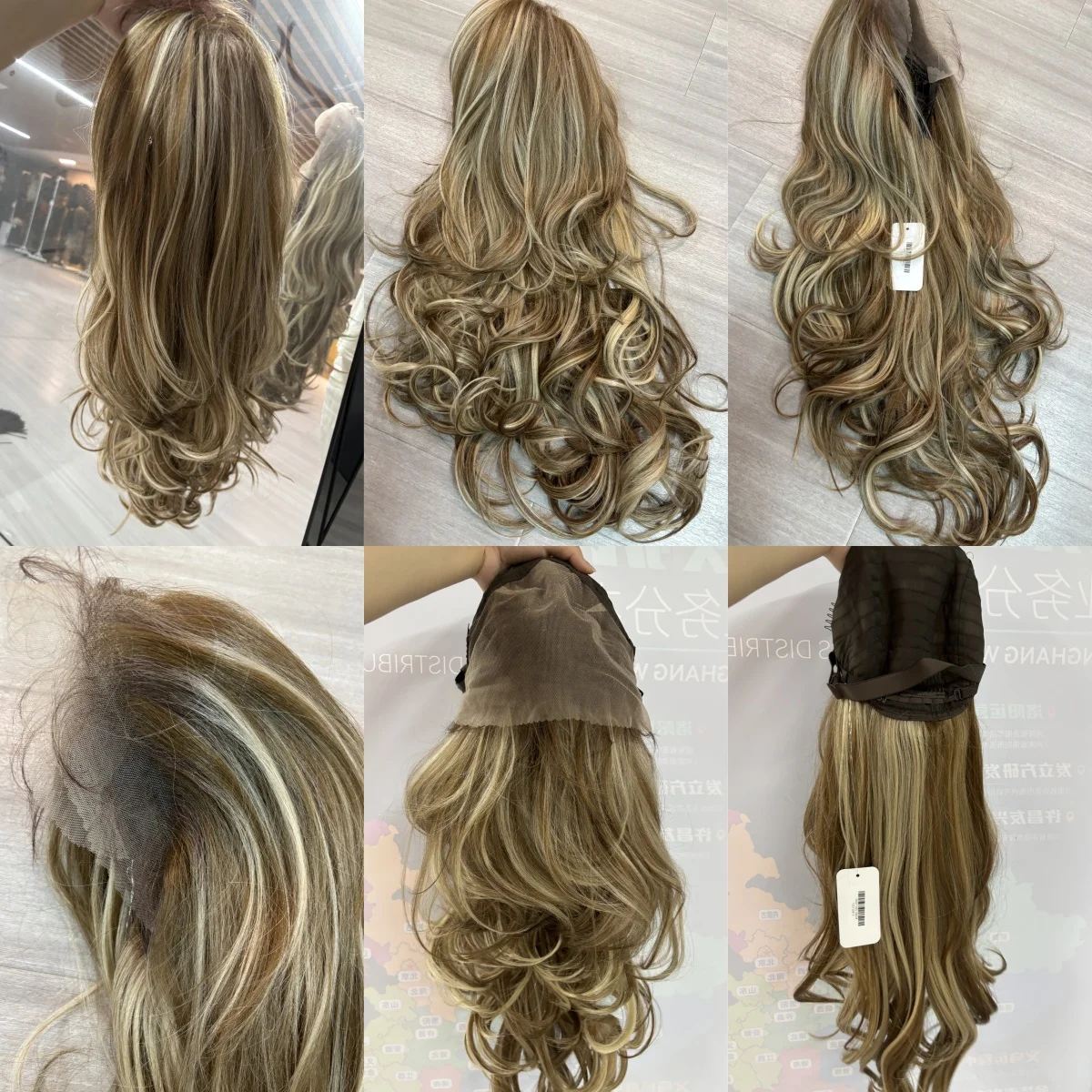 DWY Ash Brown Highlight Synthetic Lace Front Wig 13×6 Body Wave Pre Plucked Lace Wig for Women Wear and Go 28inch Wigs for Daily