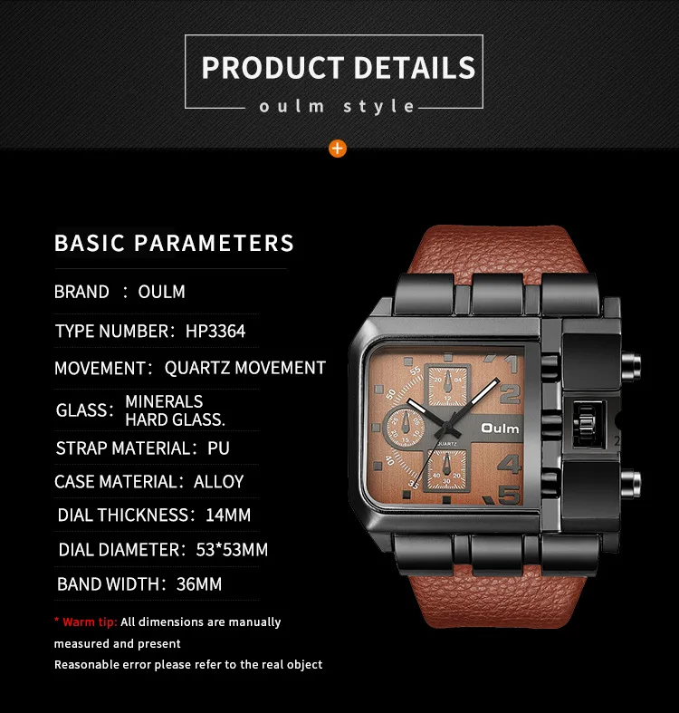 อูล์ม คูลแมนนาฬิกาที่ไม่ซ้ำกันการออกแบบที่ไม่สม่ำเสมอนาฬิกาแฟชั่นสายหนังสีดำกันน้ำนาฬิกาข้อมือควอตซ์ผู้ชายดรอปชิป