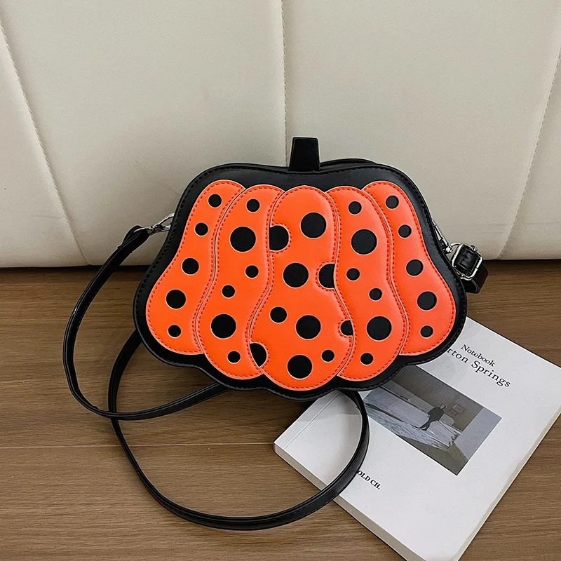 

Модные сумки через плечо с застежкой-молнией из искусственной кожи, голова тыквы, Хэллоуин, 2025 г., сумки высокого качества для женщин, сумки на плечо с забавной атмосферой