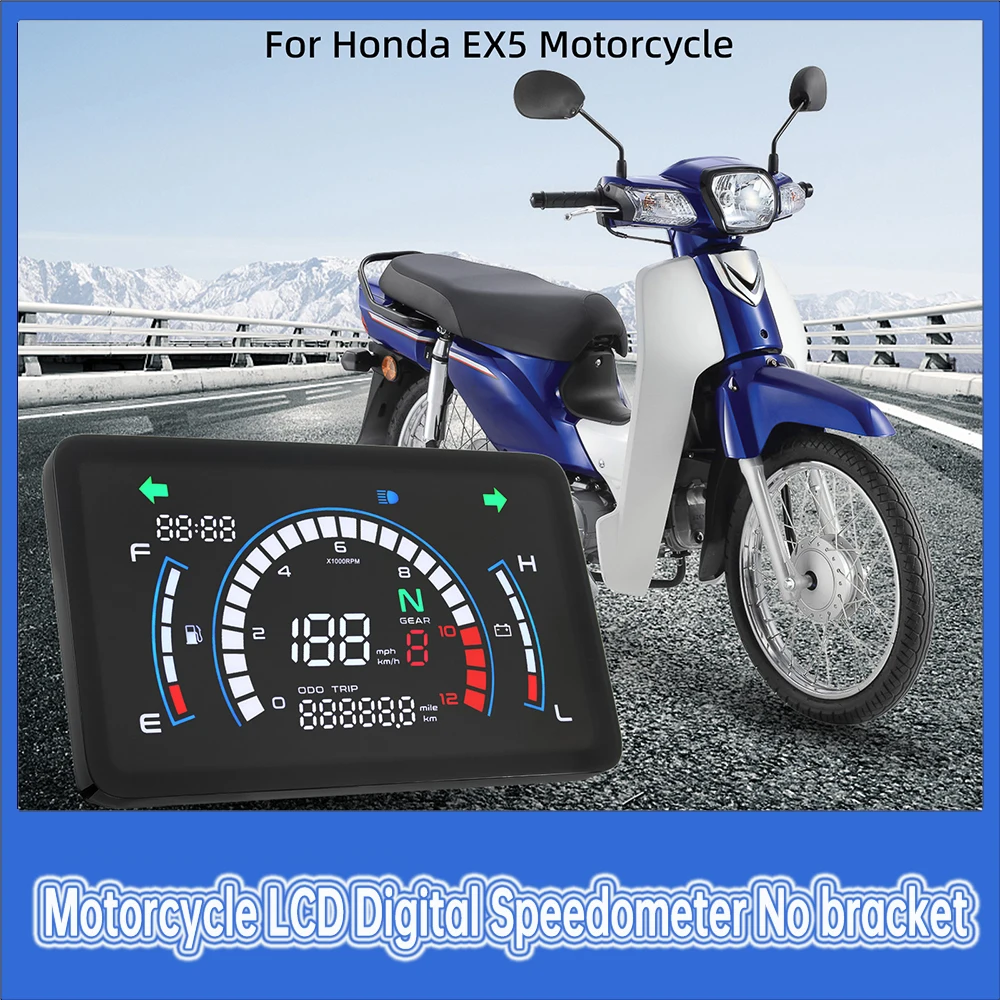 Motorcycle Speedometer LED Tachometer Dashboard For Honda EX5 Dream/EX5 Ipowed with Voltage fuel gauge high beam with bracket