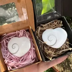 3-4CM Natural Mineral Sun Shell Heart shaped Specimen Healing Reiki+box