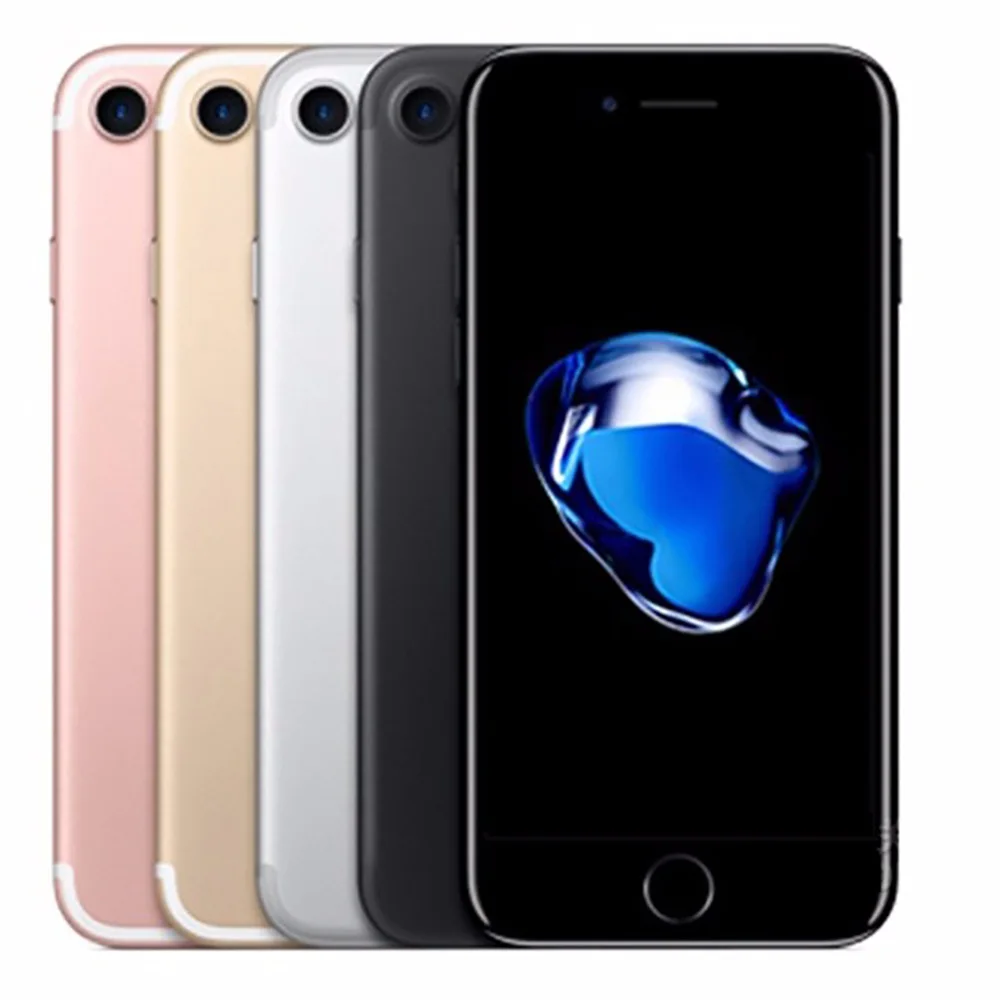 هاتف Apple iPhone 7 الأصلي بسعة 32 جيجابايت/128 جيجابايت/256 جيجابايت ROM 4G LTE هاتف محمول بشاشة 4.7 بوصة يعمل باللمس وبصمة الإصبع والهواتف الذكية غير مقفلة 90% جديد