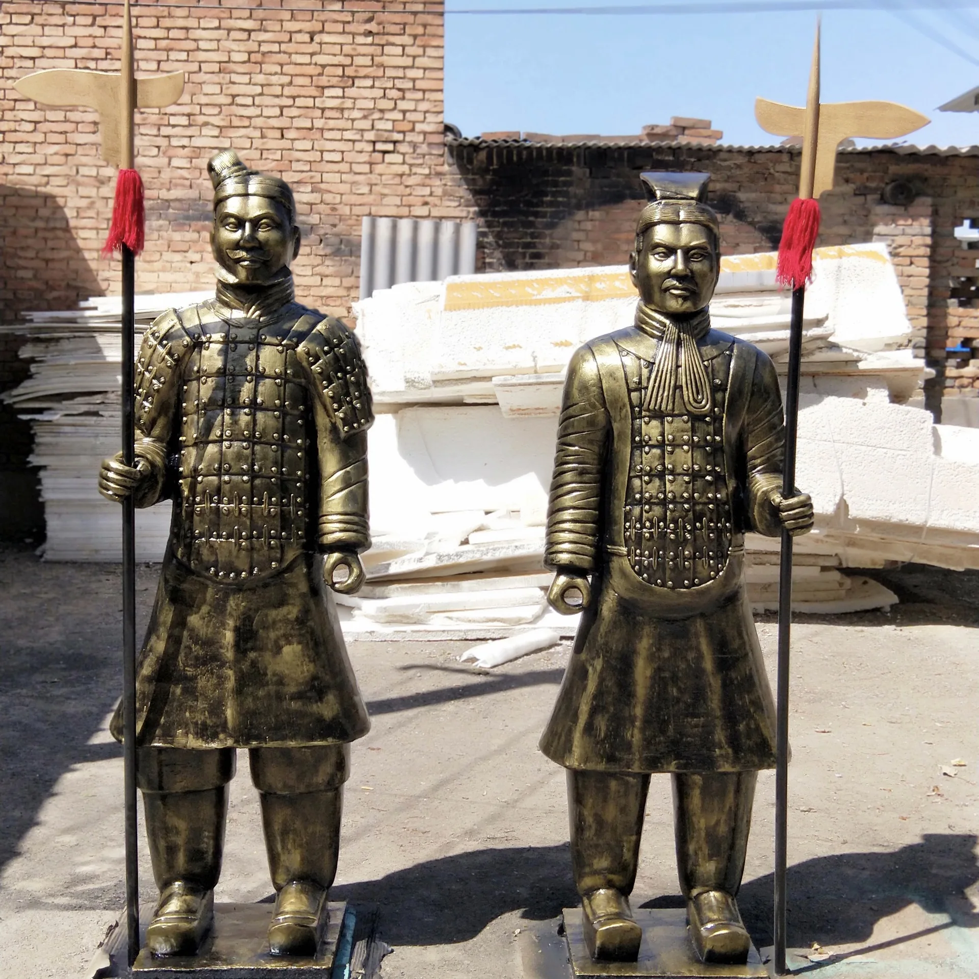 Garden Park Life Size figure sculpture bronze or  Marble Antique Sculpture Chinese Terracotta Warriors Statue