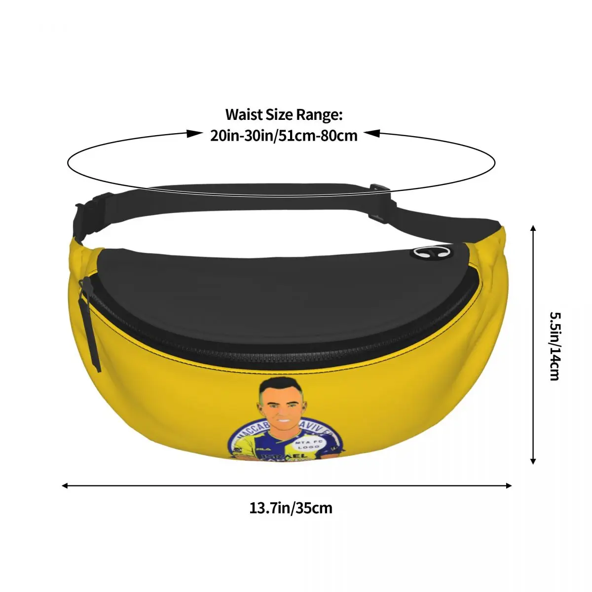 Maccine-Tel Aviv Crossbody Fanny Pack, Enjoy Sports Festival, Workout Traveling, Running Casual Wallets, Waist Pack, Phone Bag