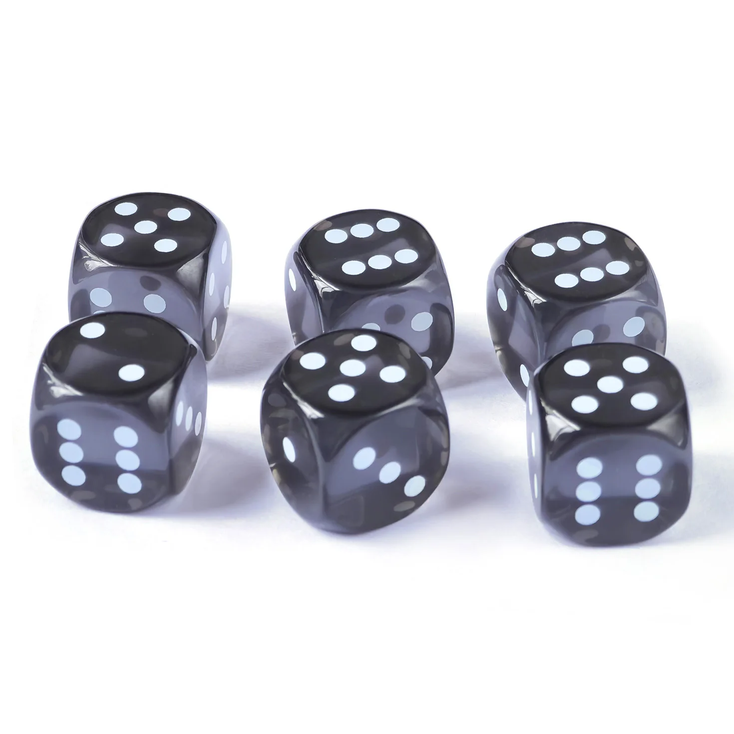 14.5MM Printing Precision Dice Translucent Colors 0.57inch, 6pcs Set