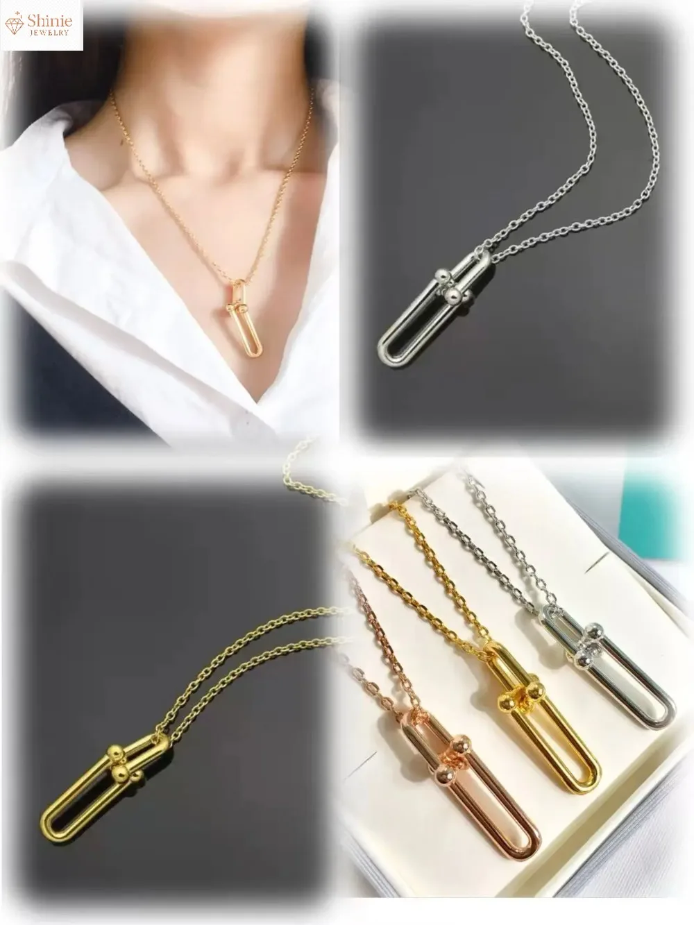 

Классическое ожерелье из чистого серебра S925 с подковой и пряжкой, изысканные женские украшения, роскошные очаровательные праздничные подарки для банкета