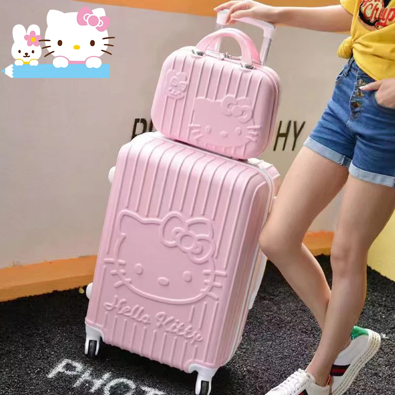 

Sanrio Hello Kitty 20-Inch 24 Inch Trolley Case Anime Kawaii Suitcase Mother Box Mute Universal Wheel with Lock Student Travel