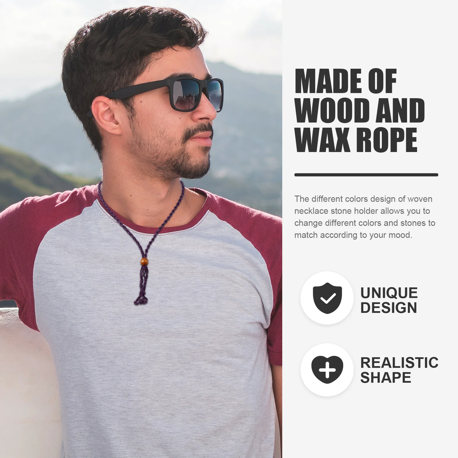 

4Pcs Adjustable Retro Woven Necklace Stone Holder DIY Jewelry Supplies Cord Necklace Cord Stone Holder Hanging Ornament