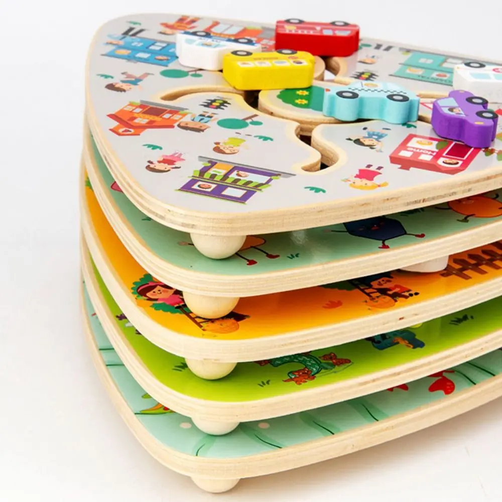 

Wooden Children's Maze Walking Board Montessori Early Education Montessori Maze Boards Multipurpose Portable