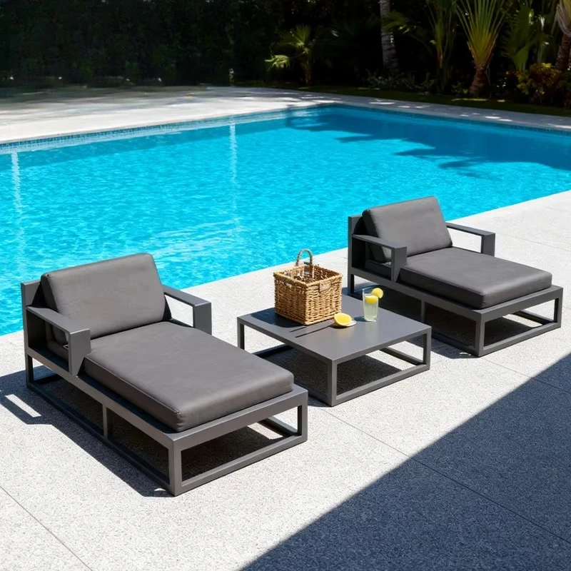 Loungers Outdoor sun loungers with cushions for patios, pools and beaches