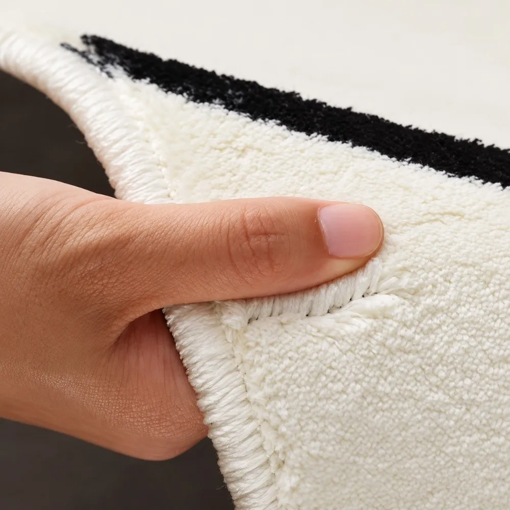 Cute 2D Cat-Shaped Area Rug Anti-fouling Non-Slip Home Decor Carpet Imitation Cashmere Easy To Clean Cartoon Floor Mat Bedroom