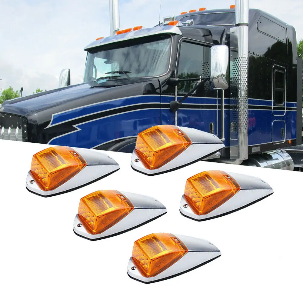 

5PCS 17 LED Amber Top Cab Roof Clearance Marker Running Warning Light For Kenworth