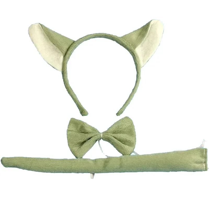 Erwachsene Kinder Plüsch Cartoon Junge Wolf Stirnband Schwanz Krawatte Pfote Tier Geschenk Geburtstag Party Cosplay Kostüm Weihnachten Halloween