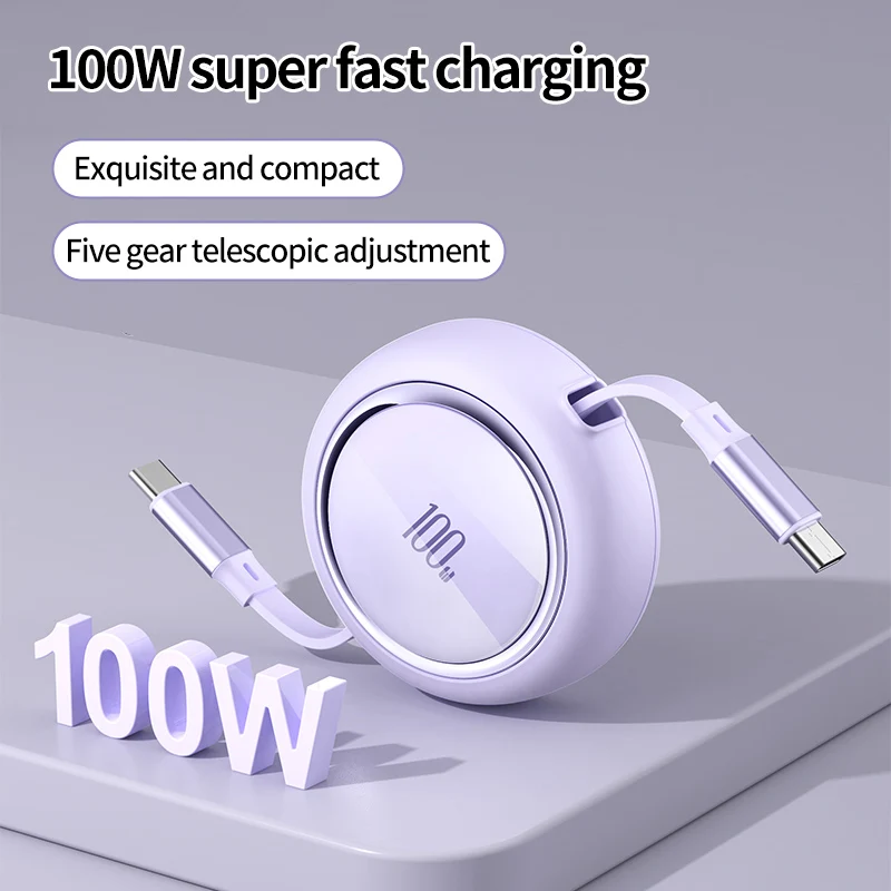 Scalable and portable super fast charging mobile data cable, suitable for iPhone 15/Samsung/Xiaomi/Huawei charging cables