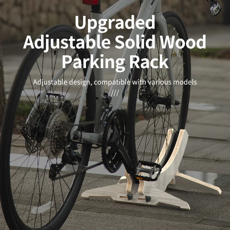 

Bicycle Upgraded Adjustable Solid Wood Parking Rack Length 55cm High Degree 23cm Width 43cm Stand Road Mountain Bike Rack Holder