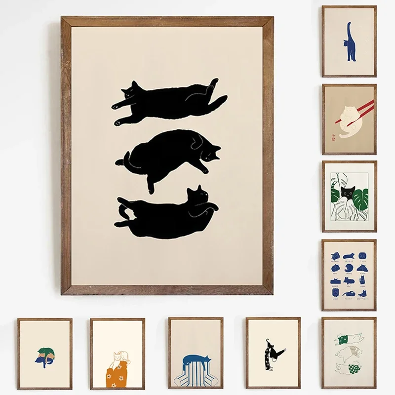 Cute Cartoon Critter Poster Modern Minimalist Trendy Aesthetic Art Print Canvas Painting Home Decor Bedroom Decorative Wall Art