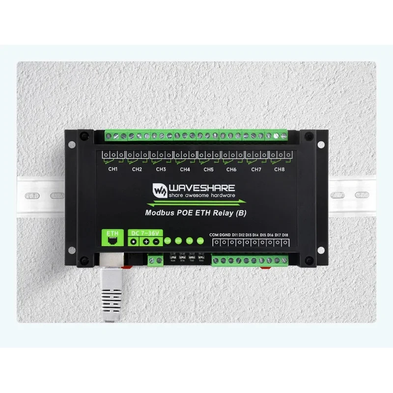 Automation 8-Ethernet Relay Module (B) With Digital Input Modbus RTU/Modbus TCP Protocol PoE Port Communication
