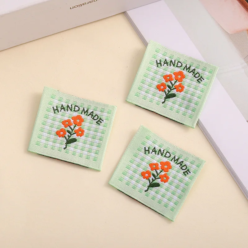 Ready Stock Flower Woven Labels, Cute Fresh Embroidery Patches, DIY Decor Accessories for Bags Clothes Wholesale