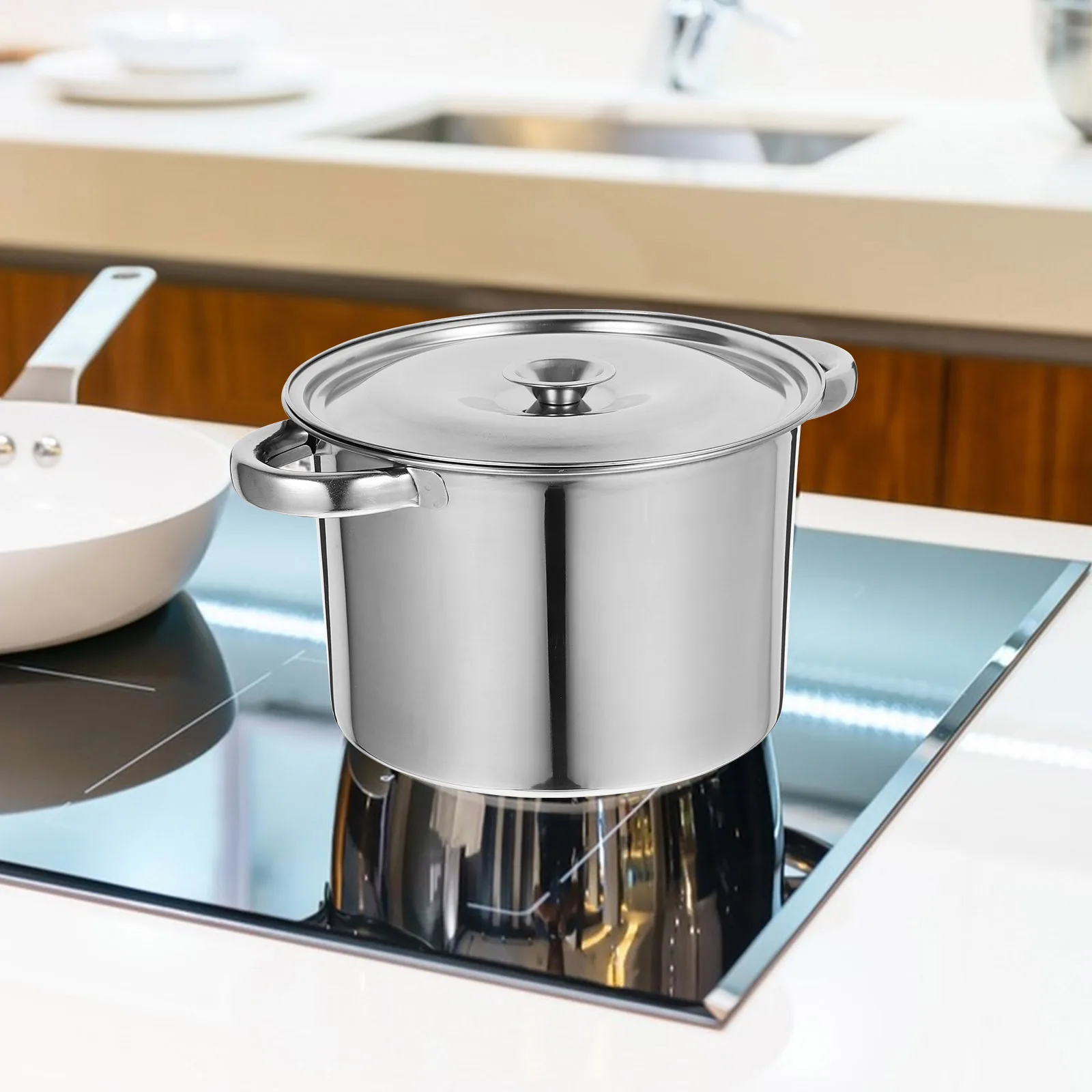 

1pc Stainless Steel Stock Pot 3.5L Extra Thick Soup Cooking Pot For Boiling Water Soup Marinating Kitchen Cookware Stew
