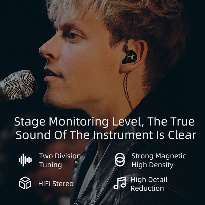 سماعات KZ EDX 1 سماعات رأس رياضية داخل الأذن ديناميكية HIFI Bass لإلغاء الضوضاء