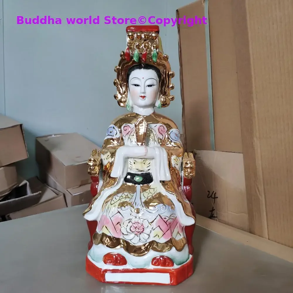 Southeast Asia HOME OFFICE Company SHOP TOP Efficacious patron saint GOD Ma zu sea god Guan yin FENG SHUI porcelain statue