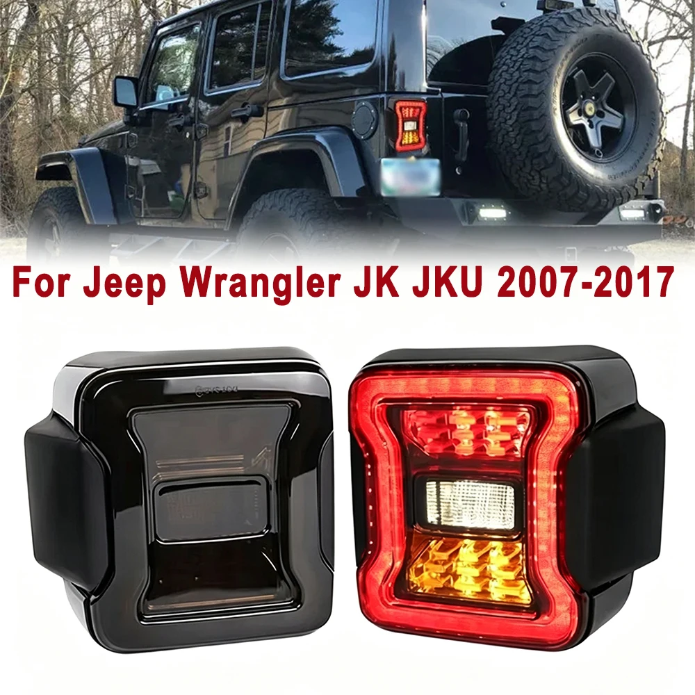Für Jeep Wrangler JK JKU 2007-2017 LED-Rücklicht mit getönter Linse, Rückfahr- und Bremsleuchte, Blinker, Tagfahrlicht, EU-Version
