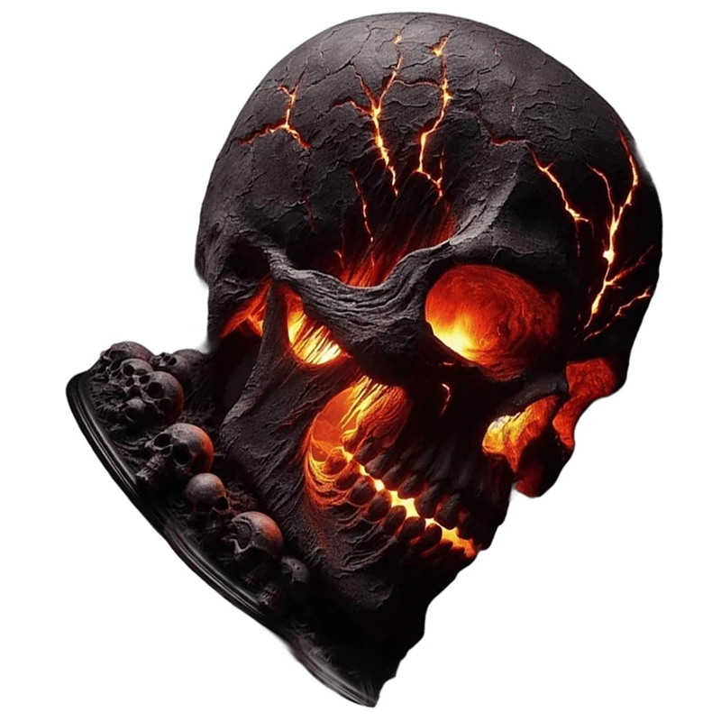 Skull Flame Table Lamp,Halloween Decorative Skull Lamp,Decorative LED Night Light, Resin Craftsmanship, USB Rechargeable-ABHG view 3