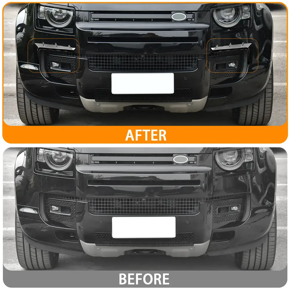

Glossy black Mid-Grid Decorative Strip Cover front lip Splitter for Land Rover Defender 2020-2026
