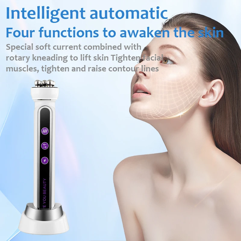 3 in 1 Facial 360° Roller Massager Heating EMS for FIne Lines Lifting Skin Rejuvenation Skin Firm Microcurrent Beauty Machine