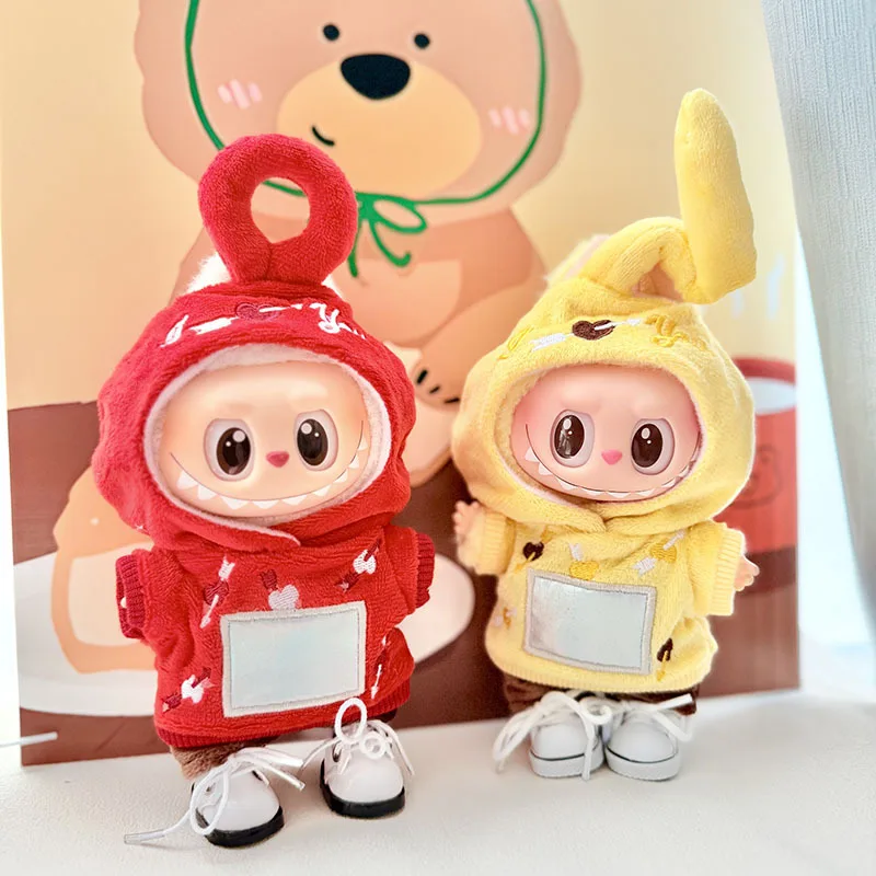 

Labubu Doll Clothes Antenna Baby Set 17cm Plush Doll Clothes Replacement Labubu I II Idol Doll Sitting Party Accessories